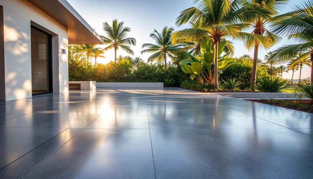 Outdoor polished concrete gold coast